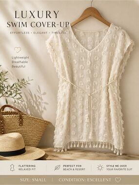 Elegant Cream Swim Cover-Up
